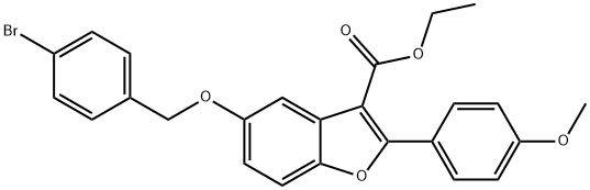 ethyl 5-[(4-bromobenzyl)oxy]-2-(4-methoxyphenyl)-1-benzofuran-3-carboxylate Struktur