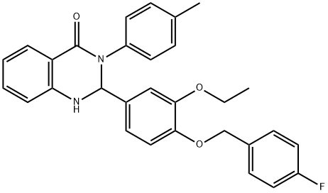 2-{3-ethoxy-4-[(4-fluorobenzyl)oxy]phenyl}-3-(4-methylphenyl)-2,3-dihydro-4(1H)-quinazolinone Struktur