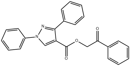 2-oxo-2-phenylethyl 1,3-diphenyl-1H-pyrazole-4-carboxylate Struktur