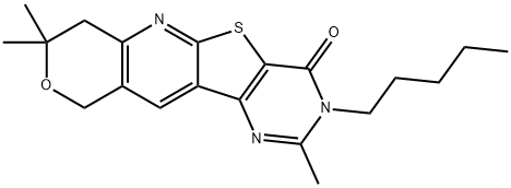 2,8,8-trimethyl-3-pentyl-7,10-dihydro-8H-pyrano[3'',4'':5',6']pyrido[3',2':4,5]thieno[3,2-d]pyrimidin-4(3H)-one Struktur