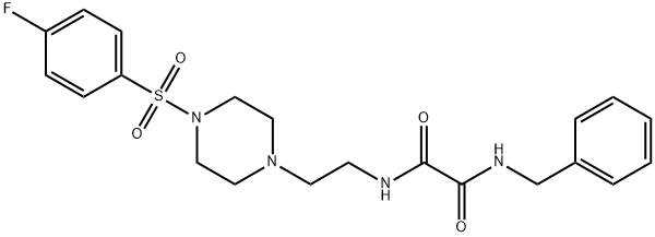 N~1~-benzyl-N~2~-(2-{4-[(4-fluorophenyl)sulfonyl]-1-piperazinyl}ethyl)ethanediamide Struktur