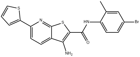 3-amino-N-(4-bromo-2-methylphenyl)-6-thien-2-ylthieno[2,3-b]pyridine-2-carboxamide Struktur