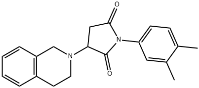 3-(3,4-dihydroisoquinolin-2(1H)-yl)-1-(3,4-dimethylphenyl)pyrrolidine-2,5-dione Struktur