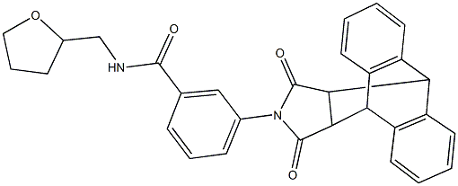 3-(16,18-dioxo-17-azapentacyclo[6.6.5.0~2,7~.0~9,14~.0~15,19~]nonadeca-2,4,6,9,11,13-hexaen-17-yl)-N-(tetrahydro-2-furanylmethyl)benzamide Struktur