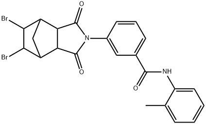 3-(8,9-dibromo-3,5-dioxo-4-azatricyclo[5.2.1.0~2,6~]dec-4-yl)-N-(2-methylphenyl)benzamide Struktur