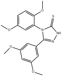 4-(2,5-dimethoxyphenyl)-5-(3,5-dimethoxyphenyl)-4H-1,2,4-triazole-3-thiol Struktur