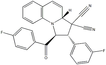 1-(4-fluorobenzoyl)-2-(3-fluorophenyl)-1,2-dihydropyrrolo[1,2-a]quinoline-3,3(3aH)-dicarbonitrile Struktur