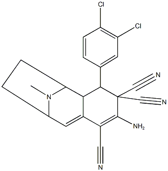 5-amino-3-(3,4-dichlorophenyl)-12-methyl-12-azatricyclo[7.2.1.0~2,7~]dodeca-5,7-diene-4,4,6-tricarbonitrile Struktur