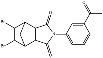 4-(3-acetylphenyl)-8,9-dibromo-4-azatricyclo[5.2.1.0~2,6~]decane-3,5-dione Struktur