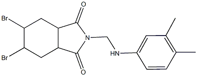 5,6-dibromo-2-[(3,4-dimethylanilino)methyl]hexahydro-1H-isoindole-1,3(2H)-dione Struktur