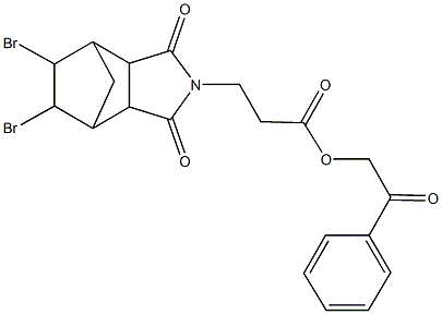 2-oxo-2-phenylethyl 3-(8,9-dibromo-3,5-dioxo-4-azatricyclo[5.2.1.0~2,6~]dec-4-yl)propanoate Struktur