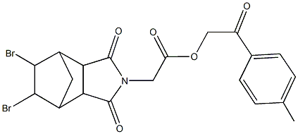 2-(4-methylphenyl)-2-oxoethyl (8,9-dibromo-3,5-dioxo-4-azatricyclo[5.2.1.0~2,6~]dec-4-yl)acetate Struktur