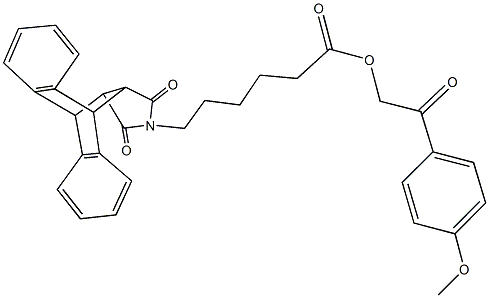 2-(4-methoxyphenyl)-2-oxoethyl 6-(16,18-dioxo-17-azapentacyclo[6.6.5.0~2,7~.0~9,14~.0~15,19~]nonadeca-2,4,6,9,11,13-hexaen-17-yl)hexanoate Struktur