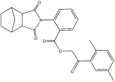 2-(2,5-dimethylphenyl)-2-oxoethyl 2-(3,5-dioxo-4-azatricyclo[5.2.1.0~2,6~]dec-4-yl)benzoate Struktur