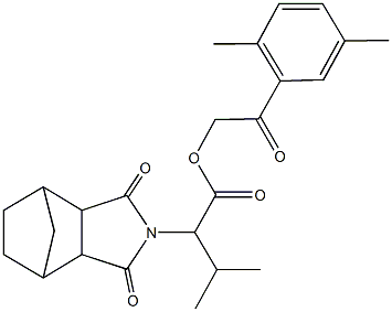 2-(2,5-dimethylphenyl)-2-oxoethyl 2-(3,5-dioxo-4-azatricyclo[5.2.1.0~2,6~]dec-4-yl)-3-methylbutanoate Struktur