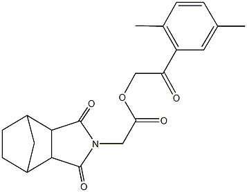 2-(2,5-dimethylphenyl)-2-oxoethyl (3,5-dioxo-4-azatricyclo[5.2.1.0~2,6~]dec-4-yl)acetate Struktur