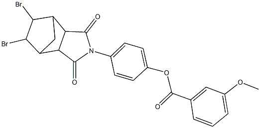 4-(8,9-dibromo-3,5-dioxo-4-azatricyclo[5.2.1.0~2,6~]dec-4-yl)phenyl 3-methoxybenzoate Struktur