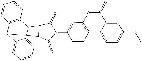 3-(16,18-dioxo-17-azapentacyclo[6.6.5.0~2,7~.0~9,14~.0~15,19~]nonadeca-2,4,6,9,11,13-hexaen-17-yl)phenyl 3-methoxybenzoate Struktur