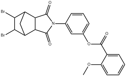 3-(8,9-dibromo-3,5-dioxo-4-azatricyclo[5.2.1.0~2,6~]dec-4-yl)phenyl 2-methoxybenzoate Struktur