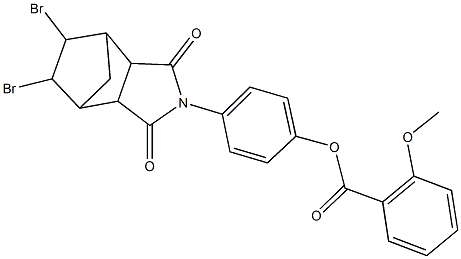 4-(8,9-dibromo-3,5-dioxo-4-azatricyclo[5.2.1.0~2,6~]dec-4-yl)phenyl 2-methoxybenzoate Struktur