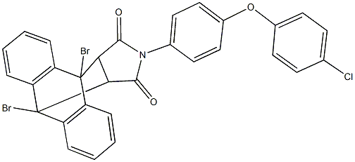 1,8-dibromo-17-[4-(4-chlorophenoxy)phenyl]-17-azapentacyclo[6.6.5.0~2,7~.0~9,14~.0~15,19~]nonadeca-2,4,6,9,11,13-hexaene-16,18-dione Struktur