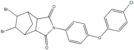 8,9-dibromo-4-[4-(4-chlorophenoxy)phenyl]-4-azatricyclo[5.2.1.0~2,6~]decane-3,5-dione Struktur