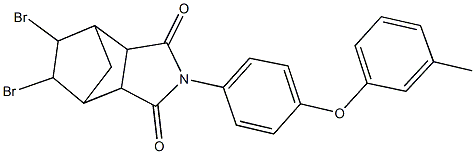 8,9-dibromo-4-[4-(3-methylphenoxy)phenyl]-4-azatricyclo[5.2.1.0~2,6~]decane-3,5-dione Struktur