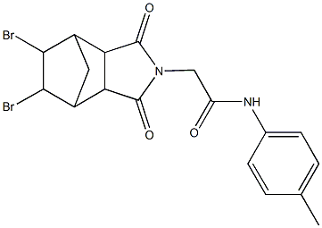 2-(8,9-dibromo-3,5-dioxo-4-azatricyclo[5.2.1.0~2,6~]dec-4-yl)-N-(4-methylphenyl)acetamide Struktur