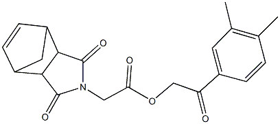 2-(3,4-dimethylphenyl)-2-oxoethyl (3,5-dioxo-4-azatricyclo[5.2.1.0~2,6~]dec-8-en-4-yl)acetate Struktur