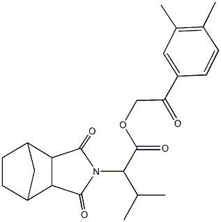 2-(3,4-dimethylphenyl)-2-oxoethyl 2-(3,5-dioxo-4-azatricyclo[5.2.1.0~2,6~]dec-4-yl)-3-methylbutanoate Struktur