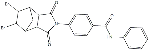 4-(8,9-dibromo-3,5-dioxo-4-azatricyclo[5.2.1.0~2,6~]dec-4-yl)-N-phenylbenzamide Struktur