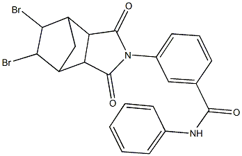 3-(8,9-dibromo-3,5-dioxo-4-azatricyclo[5.2.1.0~2,6~]dec-4-yl)-N-phenylbenzamide Struktur