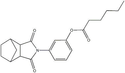 3-(3,5-dioxo-4-azatricyclo[5.2.1.0~2,6~]dec-4-yl)phenyl hexanoate Struktur