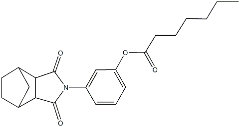 3-(3,5-dioxo-4-azatricyclo[5.2.1.0~2,6~]dec-4-yl)phenyl heptanoate Struktur