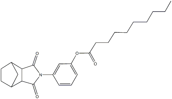 3-(3,5-dioxo-4-azatricyclo[5.2.1.0~2,6~]dec-4-yl)phenyl decanoate Struktur