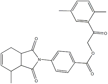 2-(2,5-dimethylphenyl)-2-oxoethyl 4-(4-methyl-1,3-dioxo-1,3,3a,4,7,7a-hexahydro-2H-isoindol-2-yl)benzoate Struktur