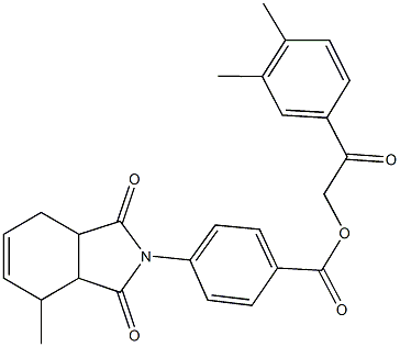 2-(3,4-dimethylphenyl)-2-oxoethyl 4-(4-methyl-1,3-dioxo-1,3,3a,4,7,7a-hexahydro-2H-isoindol-2-yl)benzoate Struktur