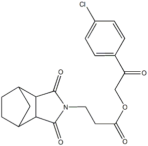 2-(4-chlorophenyl)-2-oxoethyl 3-(3,5-dioxo-4-azatricyclo[5.2.1.0~2,6~]dec-4-yl)propanoate Struktur