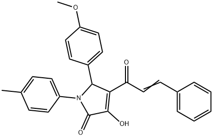 4-cinnamoyl-3-hydroxy-5-(4-methoxyphenyl)-1-(4-methylphenyl)-1,5-dihydro-2H-pyrrol-2-one Struktur