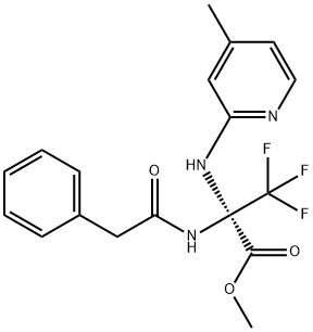 methyl 3,3,3-trifluoro-2-[(4-methyl-2-pyridinyl)amino]-2-[(phenylacetyl)amino]propanoate Struktur