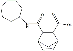 3-[(cycloheptylamino)carbonyl]bicyclo[2.2.1]hept-5-ene-2-carboxylic acid Struktur