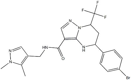 5-(4-bromophenyl)-N-[(1,5-dimethyl-1H-pyrazol-4-yl)methyl]-7-(trifluoromethyl)-4,5,6,7-tetrahydropyrazolo[1,5-a]pyrimidine-3-carboxamide Struktur