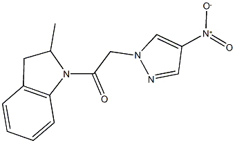 1-({4-nitro-1H-pyrazol-1-yl}acetyl)-2-methylindoline Struktur