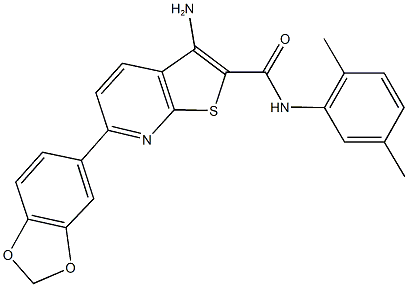 3-amino-6-(1,3-benzodioxol-5-yl)-N-(2,5-dimethylphenyl)thieno[2,3-b]pyridine-2-carboxamide Struktur