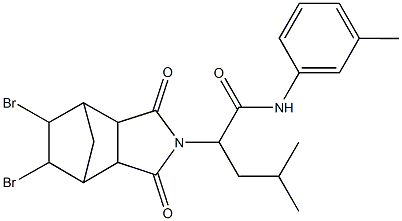 2-(8,9-dibromo-3,5-dioxo-4-azatricyclo[5.2.1.0~2,6~]dec-4-yl)-4-methyl-N-(3-methylphenyl)pentanamide Struktur