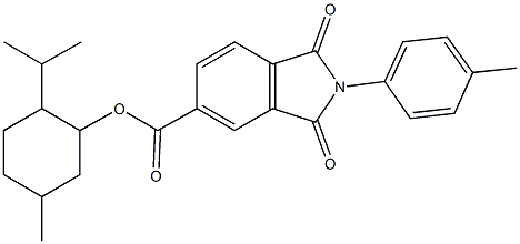 2-isopropyl-5-methylcyclohexyl 2-(4-methylphenyl)-1,3-dioxo-5-isoindolinecarboxylate Struktur