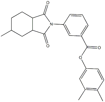 3,4-dimethylphenyl 3-(5-methyl-1,3-dioxooctahydro-2H-isoindol-2-yl)benzoate Struktur