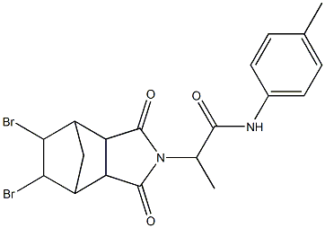 2-(8,9-dibromo-3,5-dioxo-4-azatricyclo[5.2.1.0~2,6~]dec-4-yl)-N-(4-methylphenyl)propanamide Struktur