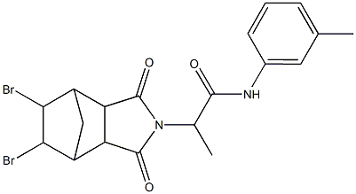 2-(8,9-dibromo-3,5-dioxo-4-azatricyclo[5.2.1.0~2,6~]dec-4-yl)-N-(3-methylphenyl)propanamide Struktur