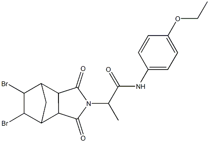 2-(8,9-dibromo-3,5-dioxo-4-azatricyclo[5.2.1.0~2,6~]dec-4-yl)-N-(4-ethoxyphenyl)propanamide Struktur